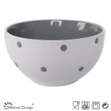 Grey Color Dots Design Ceramic Noodle Bowl