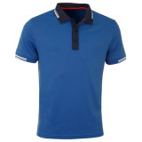 Mens Full Contrast Collar Stretch Golf Polo Shirts with Custom Logo