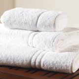 Hotel White Towel Linen Sateen Border Hotel Bath Towel (DPF061143)