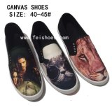 Latest Low Price Popular Men's Printing Slip on Canvas Shoes