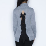 Fashion Women Leisure Casual Turtleneck Sweater Bandage Back Blouse