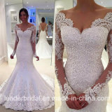 Lace Bridal Gowns V-Neck Beading Long Sleeves Wedding Dress Lb1898