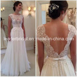 Sheer Corset Wedding Gown Lace Chiffon Bridal Wedding Dress L15331