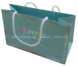 Laminated Coated Paper Shopping Bag for Garments with White Cotton Handles