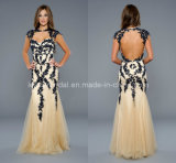 Hollow Back Evening Dresses Black Lace Nude Sweetheart Prom Pageant Dresses Ht818