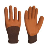 Brown Latex Foam Coated Polyester Gloves for Feet