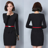 Womens Customized One Piece Long Sleeve Casual Office Ladies Dress