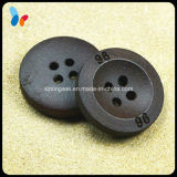 Custom Logo 20mm 4 Holes Enamel Coated Black Wooden Button