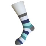 Flat Knit Cotton Thick Stripe Dress Socks (JMDS01)