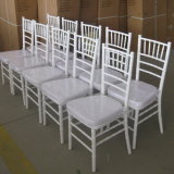 White Chinese Locust Wood Chiavari Sillas Tiffany Chairs with Soft Cushion