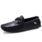 Leather Shoes Fashion Driving Casual Flat Footwear for Men (AK1015GK-1)