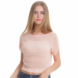 Spring and Summer Style Short Hollow Design Knitting Clothing for Women