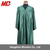 Wholesale Forest Green Shiny Adult Graduation Gown for High School