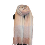 Ladies Soft Boucle Woven Check Blanket Scarf