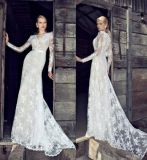Long Sleeve Formal Gowns A-Line Lace Wedding Bridal Dresses Zy01