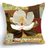 Classic Square Magnolia Design Decor Fabric Cushion W/Filling