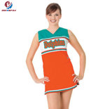 New Fashion Customized Printing Design Black and Orange Colorful Mess Cheerleading Uniform Youth