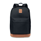 Backpack with Outside Pocket with Zipper and PU Leather Details