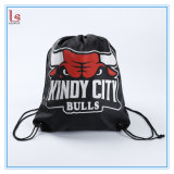 Wholesale Cheap Backpack Black Customized Logo Branded Promotional Drawstring Bag