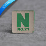 New Fashion Green Custom Embossed Leather Patch for Garment