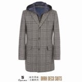 OEM 2017 Winter Plaid Men's Woolen Overcoat