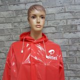 Fashion PVC Plastic Crystal Long Raincoat