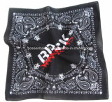 China Factory OEM Produce Customized Design Print Cotton Black Paisley Scarf
