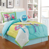Ebay/Amazon Green Color 100% Polyester Kids Comforter Set with Toy Bedding Set