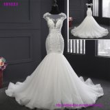 Newest Design Long Tail Bridal Luxury Mermaid Wedding Dress