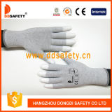 Carbon Fiber Gloves White PU Coated on Finger Dpu220
