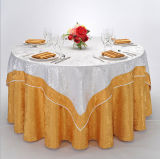 Microfiber Hotel Restaurant Jacquard Banquet Table Clothes