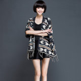 Women Fashion Acrylic Knitted Fringe Cardigan (YKY2060)