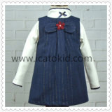 Cute Fashion Blue Thickening Wool Winter Girls Dress