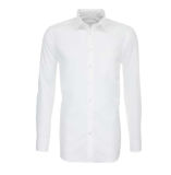 New Big Cut Collar 100% Cotton White Dress Shirt Men