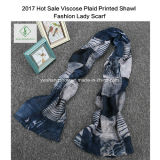 2017 Hot Sale Viscose Shawl Plaid Printed Fashion Lady Scarf