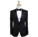 Bespoke 100% Wool Black Men Wedding Suit