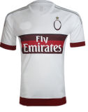 2015-2016 Season AC Milan Away White Soccer Jersey