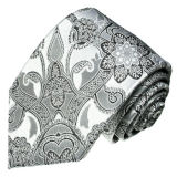 New Fashion Siliver Colour Turkey Flower Pattern Men's Woven Silk Neckties