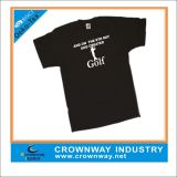 Men's Black Polyester Golf T-Shirt with Custom Logo