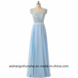 Long Evening Dresses Sweetheart Chiffon Blue Floor Length Prom Dress