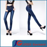 Leather Strip High Waist Skinny Girl Jeans (JC1191)