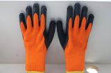 7g Orange Terry Acrylic Napping Latex Coated Winter Glove