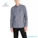 Fashion Classics Gray Long Sleeves Men Denim Shirts by Fly Jeans