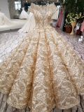 Aolanes New Arrival Gold Sequin Wedding Dress