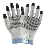 Hppe Cut Resistant Work Gloves with Nitrile Dotts and Fingertips Coating