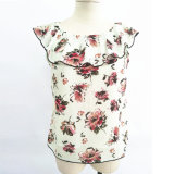 Wholesale Women Clothes latest Printed Design Ruffle Tank Top