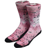 Wholesale Custom Pink Cotton Sublimation Print Sock