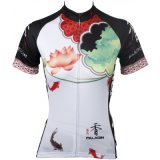 Summer Short Sleeve Women's Cycling Jerseys Breathable Row of Han Sport Outdoor Chinese Style Lotus Patterned