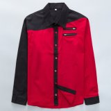 Western Style Cotton Shirt for Men Club Clothing Contrast Color