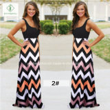 Hot Sell Ladies Beach Boho Maxi Long Dress with Strip Printed